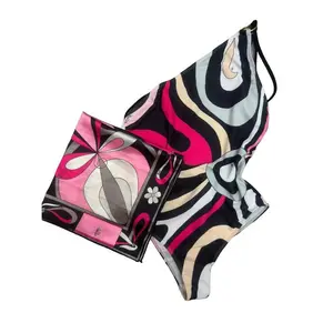unique clothing pieces2025 striped bikini women scarf swimwear sarong swimsuit headband beachwear colorful bathing suit