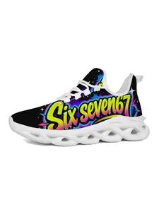 Vibrant Sport Shoes for Kids, Unique Graffiti Style, Comfortable Breathable Thick Sole, Sporty Breathable Shoes, Casual Training Sneakers, Streetwear Skateboard Scene, Sports Skate Shoes, Casual Training Footwear