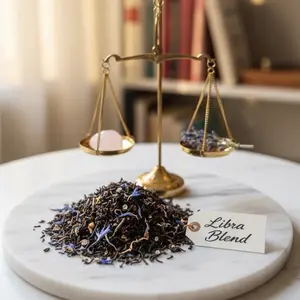 Libra Zodiac Line Intentionally Made Caffeinated Chocolate & Cherry Blend Tea with Venusian Energy Rich Decadent Taste