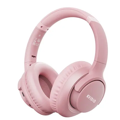 KVIDIO  Wireless Headphones,Over Ear,Travel-Light, Pocket-Size Fold Headset, Bass Boost Stereo, 3.5mm Jack, PC Accessories for Students, Hands-Free Audio Device