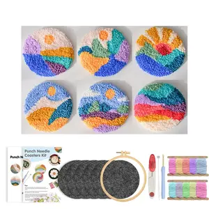 Handmade DIY Embroidery Kit Set, Includes Pattern Tools Thread Rings Insulation Mats Stitching Crafts Stress Relief Gift