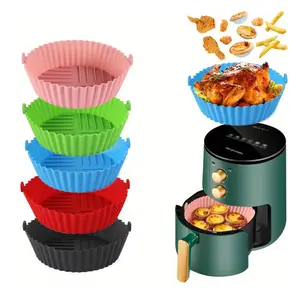1PC Silicone Air Fryer Liners, Thickened Non-Stick Reusable Baking Mats, Round silicone mats,Heat Resistant Kitchen Essentials, Versatile Cooking Accessory, Kitchen Essentials For Air Fryer Baking,