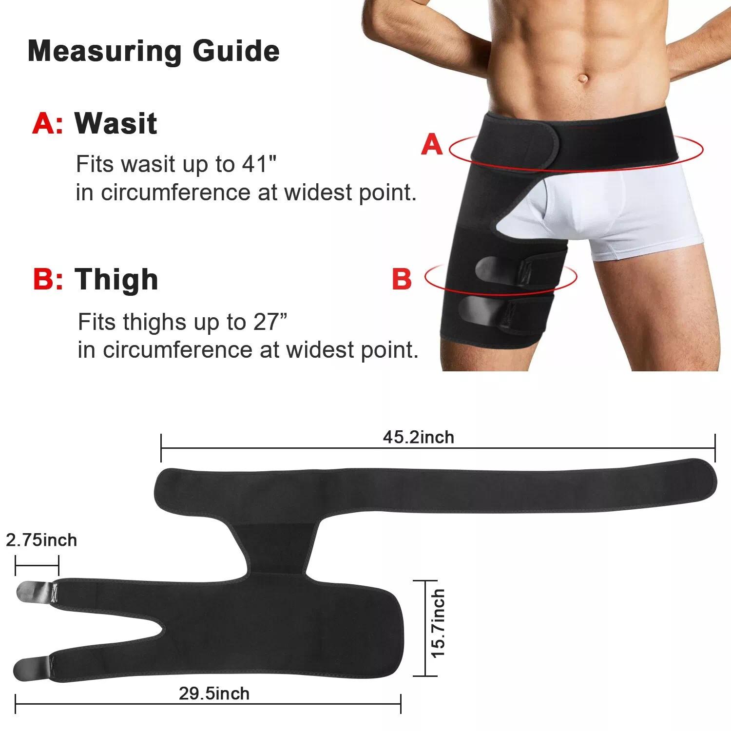 Hip Brace Compression Wrap for Sciatica Pain Relief, Groin Thigh Support Sleeve for Men Women Workout & Recovery