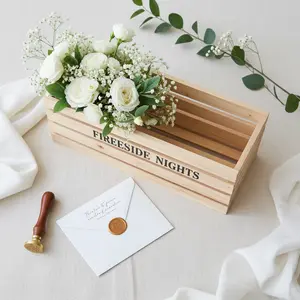 Custom Personalized Wood Crate Bin – Handmade Gift Cedar Wooden Storage Box