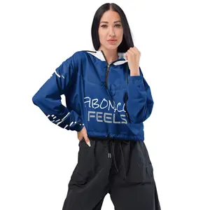 Fibonacci Feels Crop Windbreaker (Blue)
