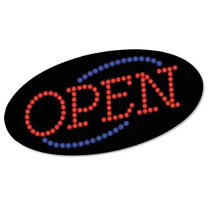COSCO  LED "OPEN" Sign- 10 1/2: x 20 1/8"- Red & Blue Graphics, Led Signs, Motion Alert