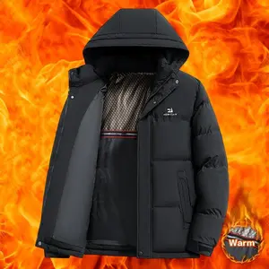 Men’s Full-Zip Hooded Jacket – Windproof High-Quality Polyester Fabric, Soft Lining, Full-Length Zipper Design, Casual Outdoor Winter Coat, Fleece Menswear