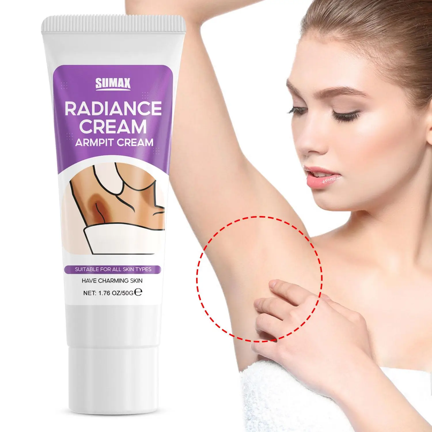 Vitamin C Radiance Cream, Brightening Sensitive Body Cream, Moisturizing Body Lotion for Armpit, Buttocks, Inner Thighs, Skin Care Product for Women &