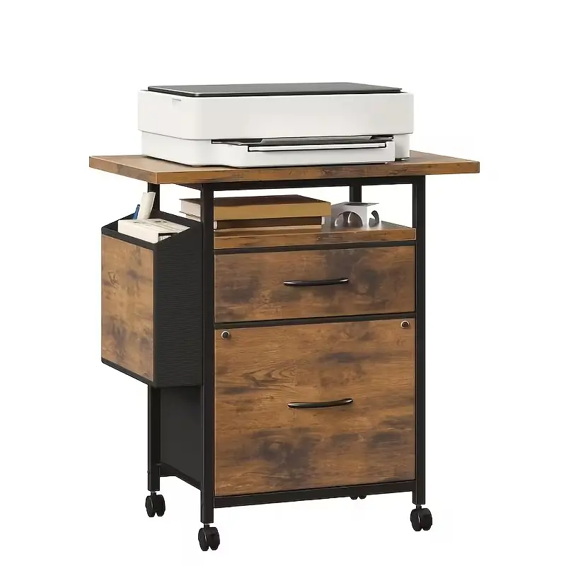 24 Inch Mobile Filing Cabinet with 2 Drawers & Open Storage Shelf, Rolling File Cabinet with Casters, Sturdy Office Storage Organizer, Printer Stand for Home Office, Under Desk Cabinet for Documents and Supplies.(Review user manual in description)
