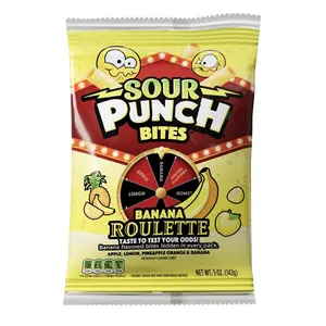 Sour Punch Banana Roulette Chewy Candy, 5 oz Bag