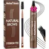 iMethod Women's Eyebrow Liquid Microblading All-In-1 Tool Kit - 4-Fork Tip, Spoolie Brush, 2ml, 24hr Long-Lasting, Waterproof, Washable, Smudge-Proof, Auburn Shade, Sparse Brows Fix, Hair-Like Look, Beauty On The Go, At-Home Brows, All Skin Types Makeup