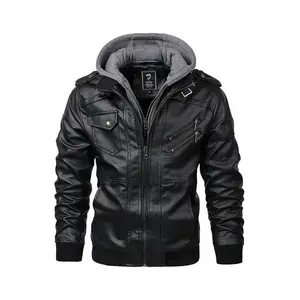 European and American autumn and winter faux leatherjacket men's PU leather casual motorcycle jacket autumn andwinter fashion brand heavy workmanship men's handsome��gift��（gift）Gift