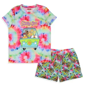 Scooby-Doo Girls' Characters The Gang Mystery Machine Scooby Shaggy Velma Daphne Fred Sleep Pajama Set Shorts
