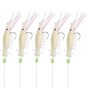 Saltwater Fishing Bait Rigs,10 Packs 5 Glow Shrimp Bait Rigs Saltwater String Hook Glow Saltwater Fishing Lure, Rigs for Fishing Saltwater