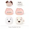 Momo's Workshop 6-Piece Animal-Themed Triangle Powder Puff Set - Cosmetics Tool for All Skin Types, Mini Travel Compact, Individual Pack, Ideal for Base Makeup Application