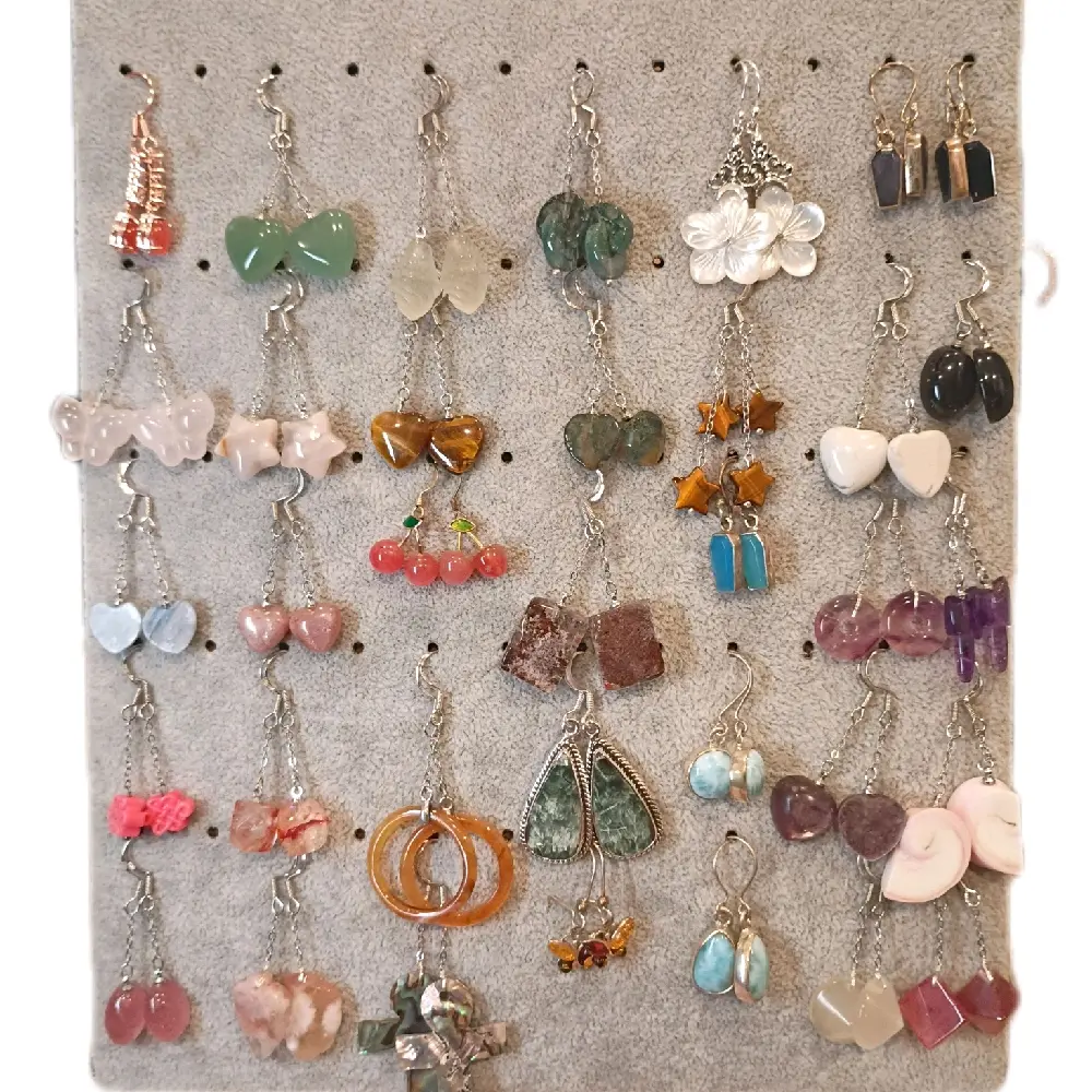 Crystal 925 Silver Hook Dangle Earrings - Various Whimsical Witchy Styles with Unique Designs and Colorful Accents Fun Addition