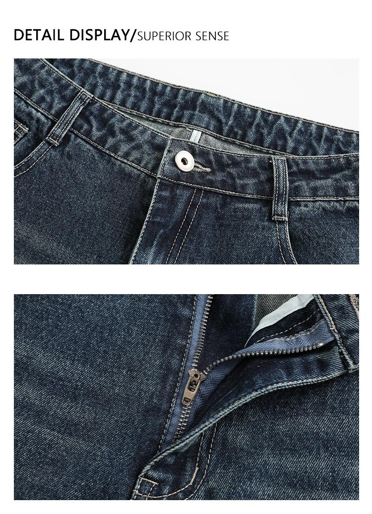 3-pack men’s jeans for autumn/winter, high cotton content, simple versatile straight-leg classic vintage jeans—men’s pants suitable for everyday commuting and casual wear.