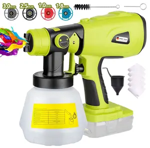 Paint Sprayer for Ryobi 18v Battery, HVLP Spray Paint Gun with Brushless Motor and Copper Nozzle, 200W Cordless Paint Sprayer for Home Interior and Exterior, House Painting(Tool Only)