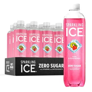 Sparkling Ice, Kiwi Strawberry Sparkling Water, Zero Sugar Flavored Water, with Antioxidants and Vitamins, Zero Sugar, 17 fl oz Bottles (Pack of 12)