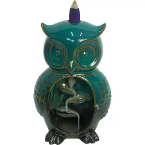 Cascading Owl Ceramic Backflow Incense Burner