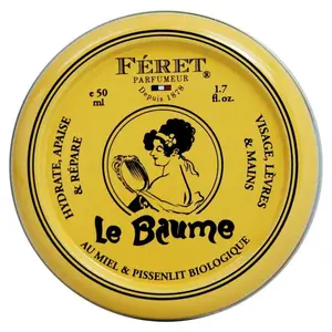 Feret Le Baume Multi-Purpose Balm – Rose Poudré – Deeply Hydrating Moisturizer for Dry Cracked Skin, Lips & Cuticles - Natural Lip Balm with Shea Butter & Honey - Made in France – 50ml/1.7 Ounce