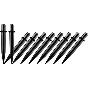 10 Pack Solar Light Stakes Replacement (Fit for Inner Diameter 0.49 inch), ABS Reinforced Ground Spikes for Solar Wheat Ear  Lights Outdoor Pathway Christmas Yard Garden Deco