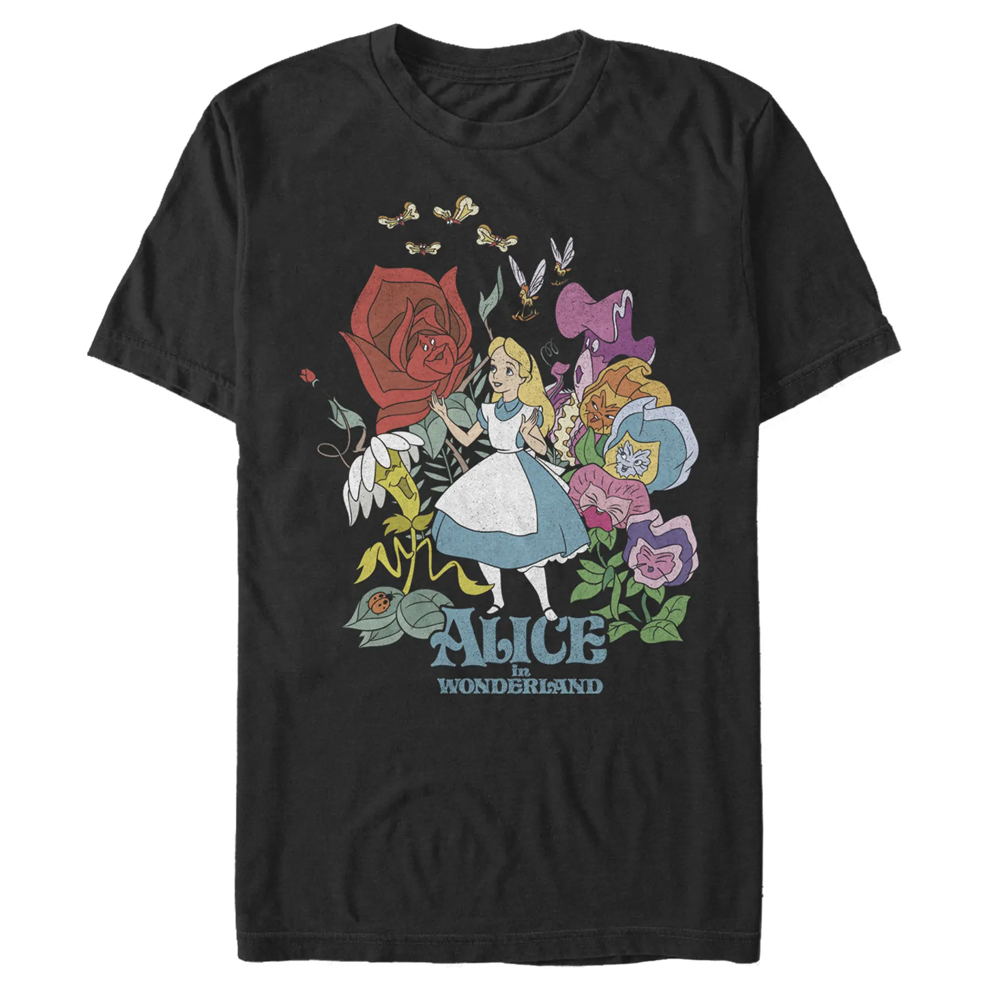 Men's Alice in Wonderland Alice and The Talking Flowers T-Shirt