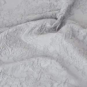 3D Embossed Jacquard Fabric, Shiny Metallic Thread Weave, Perfect for Fashion Clothing Dresses Coats Crafts, Elegant Design