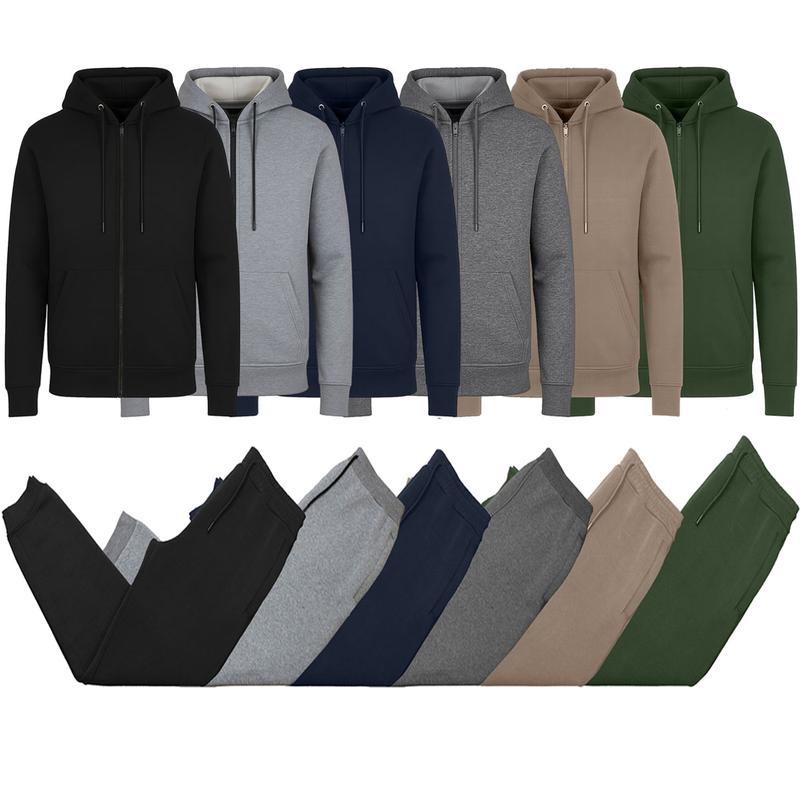 Men’s Multi Pack Fleece Zip Hoodie & Jogger Sets