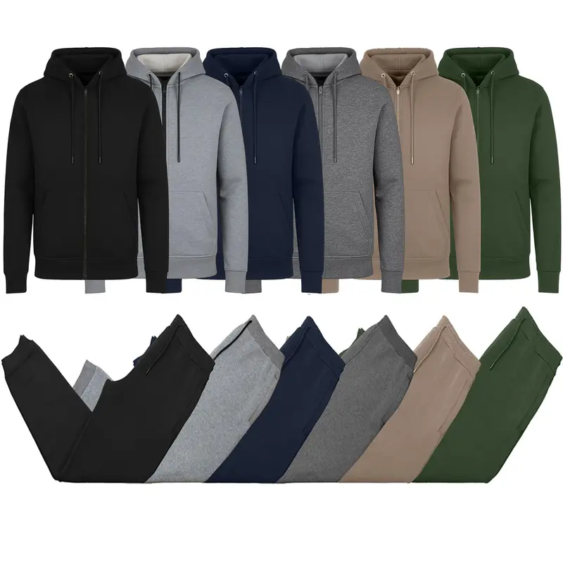 Men’s Multi Pack Fleece Zip Hoodie & Jogger Sets