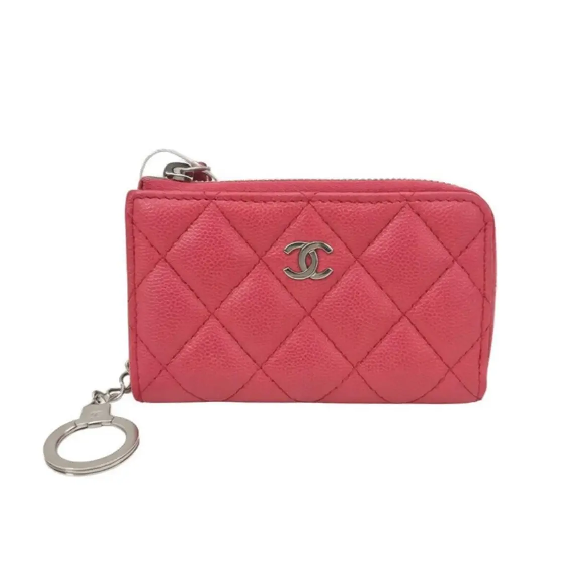 Pre-owned CHANEL Lambskin Small Leather Goods zipped key pouch Z 1101