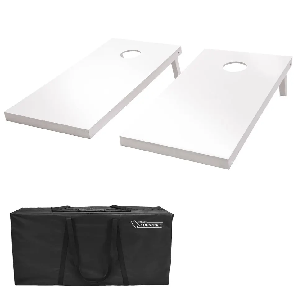 GoSports 4 ft x 2 ft Wooden Cornhole Boards Set - White