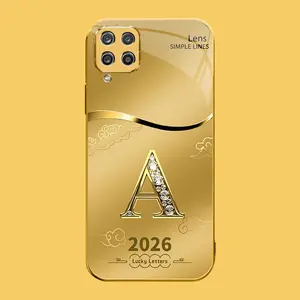 Suitable for [Galaxy A12] high-end phone case🤩，choose from 26 letters of the English alphabet, each with an exquisite auspicious cloud pattern to bring you good luck YM99