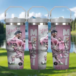 1pc 30oz Lionel Messi,Insulated cup- Heat insulation, leak prevention,with Leak-Proof Lid for Hot/Cold Beverages,  The ideal gift for birthdays and festivals- Suitable for families, gyms, workplaces, outdoor picnics and gatherings, Insulated Tumbler