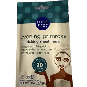 Miss Spa Evening Primrose Nourishing Sheet Mask - Infused with Fatty Acids & Vitamins for Calm, Soothe & Skin Repair - Skincare
