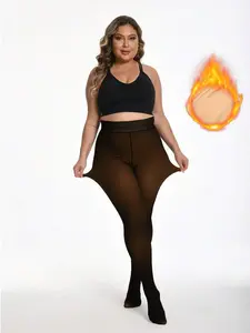 FZ-1/2PCS EssElegance Women‘s Fleece Lined Thermal Tights, Plush Inner Layer with a Sheer-Look Effect for Warm, Soft & Breathable Winter Wear Under Dresses