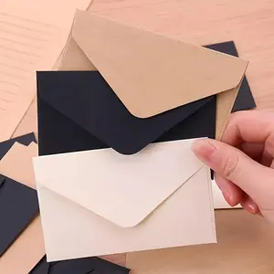 20pc Vintage Square Mini Unique Envelopes in Fresh Kraft Paper, Small Greeting Card Storage for Love Letters, Ideal for Office and Mail Use