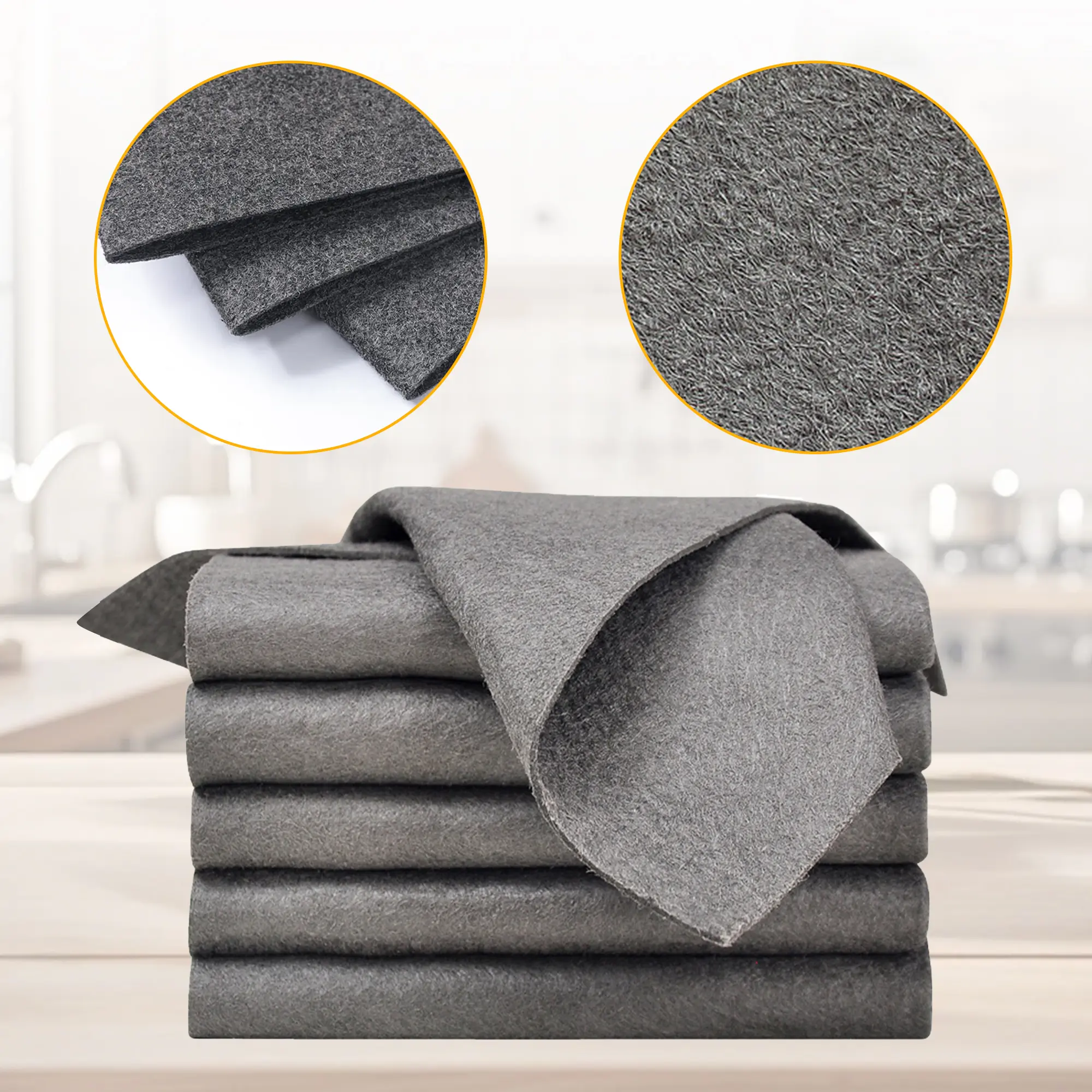 10-Pack Thick Microfiber Cleaning Cloths, Superfine Fiber Machine-Washable Multi-Purpose Cloths, Water-Sucking Ultra-Absorbent Reusable Wipes for Glass, Kitchen, Machine-Washable Cleaning Cloths