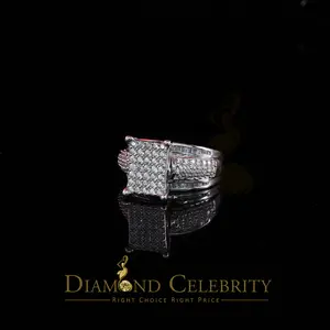 DiamondCelebritees Cubic Zirconia 2.25ct White Silver Cinderella Women's Ring Size 7