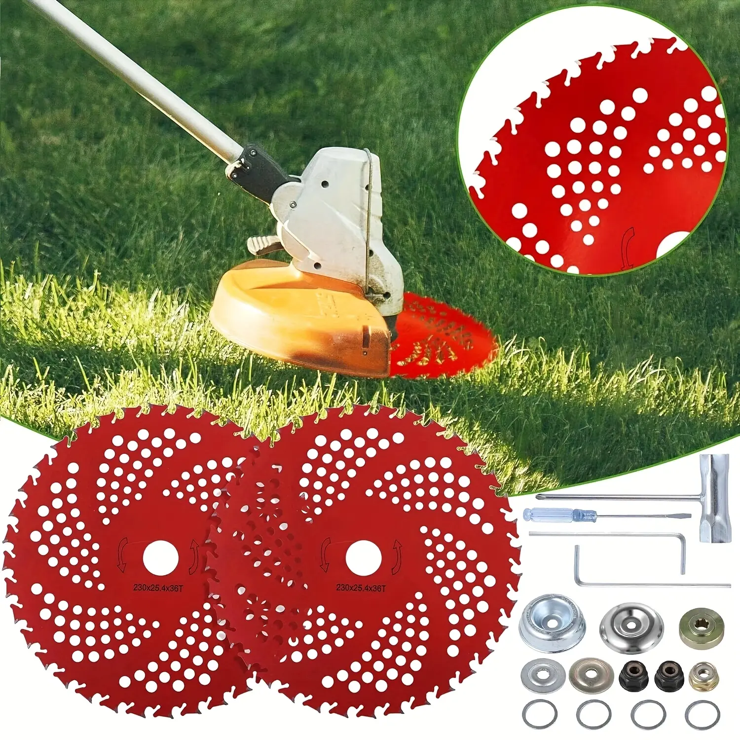 Heavy-Duty Steel Wire Weed Wacker Replacement Heads - Brush Cutter Attachment for Electric, Cordless Trimmers, String Trimmer, Home Lawn Weeding Tool with Versatile Use for Grass, Moss Removal