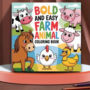 Adult Coloring Book with 20 Pages of Farm Animal Designs, Cow, Creative Coloring and Doodling for Relaxation, Perfect for Friends Gatherings