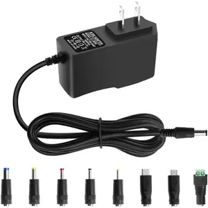 5V 1A DC Power Supply Adapter 5W AC/DC Charger AC 100V-240V to D C 5 Volt 1Amp 0.5A Replacement Power Cord For Security Camera,Baby Monitor,Swing,TV Box,Raspberry Pi Type C With 8TIPS