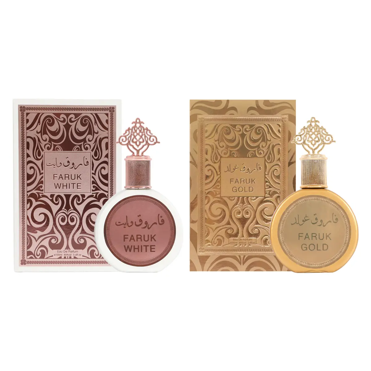 Faruk White & Gold Perfume Set - Elegant Fragrance Collection for Women - Luxurious Packaging - Ideal Gift