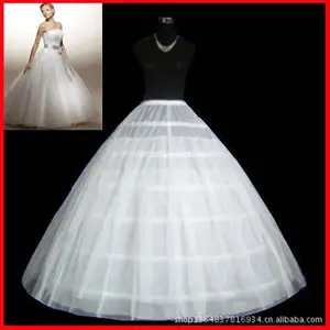 Petticoat 6 Hoop Skirt Crinoline Underskirt for Wedding Dress Floor Length Ball Gown Plus Size White