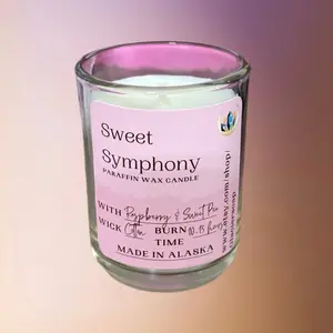 Sweet Symphony Candle – Raspberry & Sweet Pea Scent | 10–13 Hour Burn | Paraffin Wax | Cotton Wick