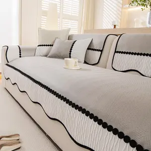 Classic Fashion Wave Edge Sofa Cushion, Anti-Slip Dustproof Pet Friendly, Universal Fit for 2-4 Seater Sofas