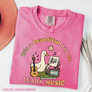 It's a Beautiful Day to Learn Music Goose Shirt – Music Teacher T-Shirt – Back to School Comfort Colors Tee – Cute Teacher Shirt
