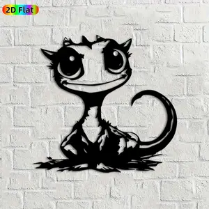 1pc Chibi Dragon Metal Wall Art, Adorable Chibi Dragon Statue Mural, Ideal Gift for Halloween, New Year, Fantasy Creature Enthusiasts, Weather-Resistant Metal Wall Decor Wall Sculptures,  Unique Year-Round Home Decor