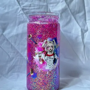 Handmade 20o Glitter Tumbler with Colorful Design and Unique Graphics