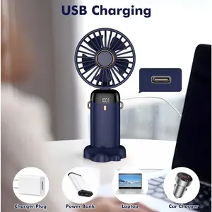 Mini Hand-held Fan Portable Folding Desk Fan Cooler Cooling USB Rechargeable Fan